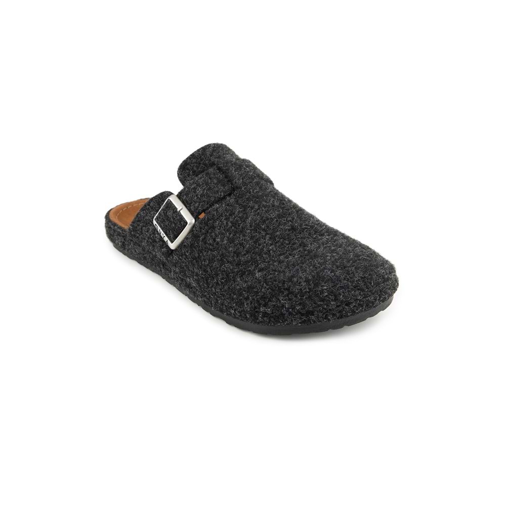 Muya Ranta Ortopedik Taban Kışlık Erkek Ev Terliği - Füme - 40