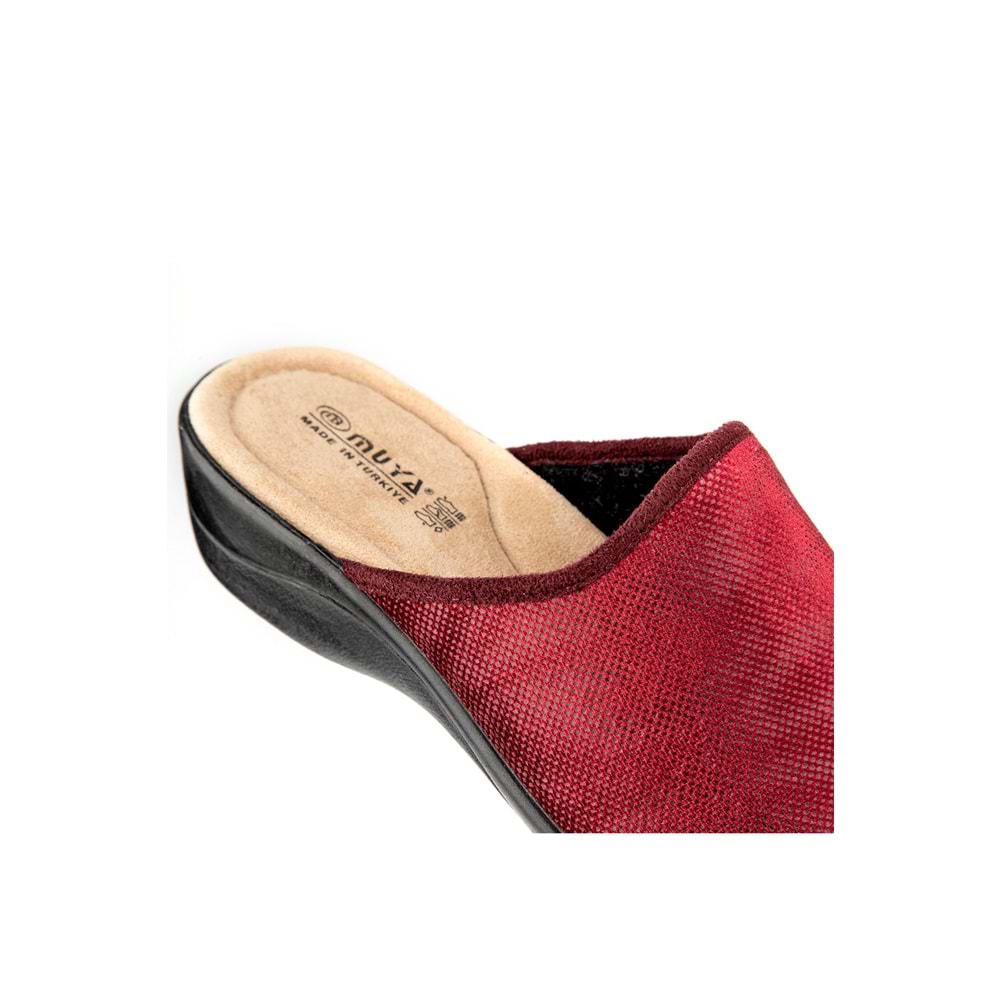 Muya İyara Ortopedik Taban Kapalı Kışlık Kadın Ev Terliği - Bordo - 37