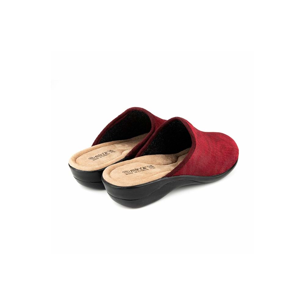 Muya İyara Ortopedik Taban Kapalı Kışlık Kadın Ev Terliği - Bordo - 37