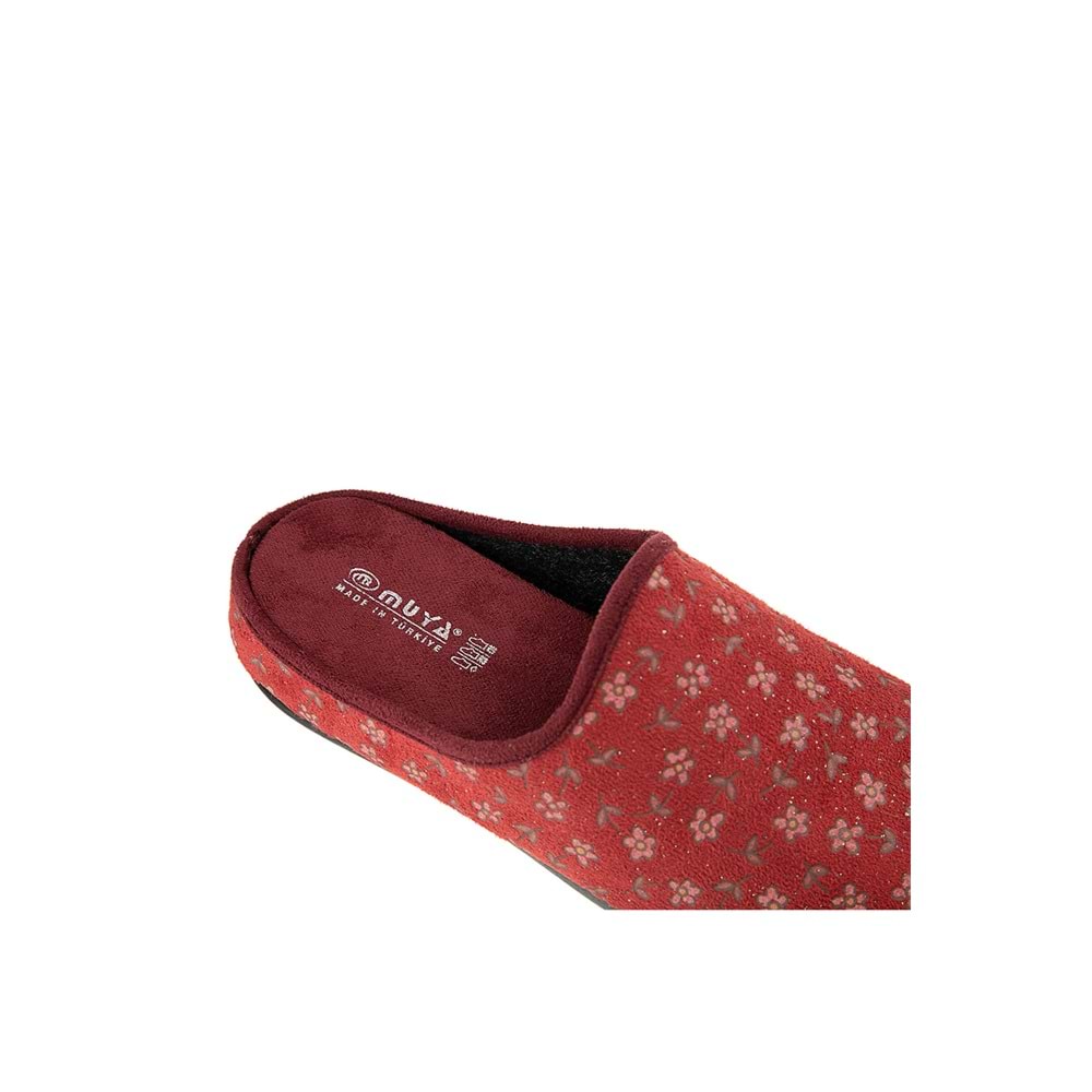 Muya Bilis Ortopedik Taban Kapalı Kışlık Kadın Ev Terliği - Bordo - 40