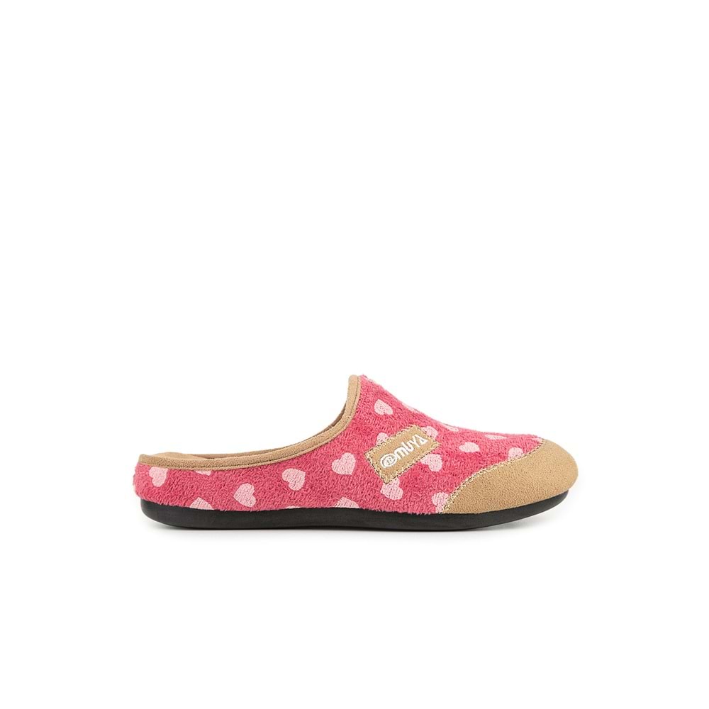 Muya Kasi Ortopedik Taban Kapalı Kışlık Kadın Ev Terliği - Fuşya - 36