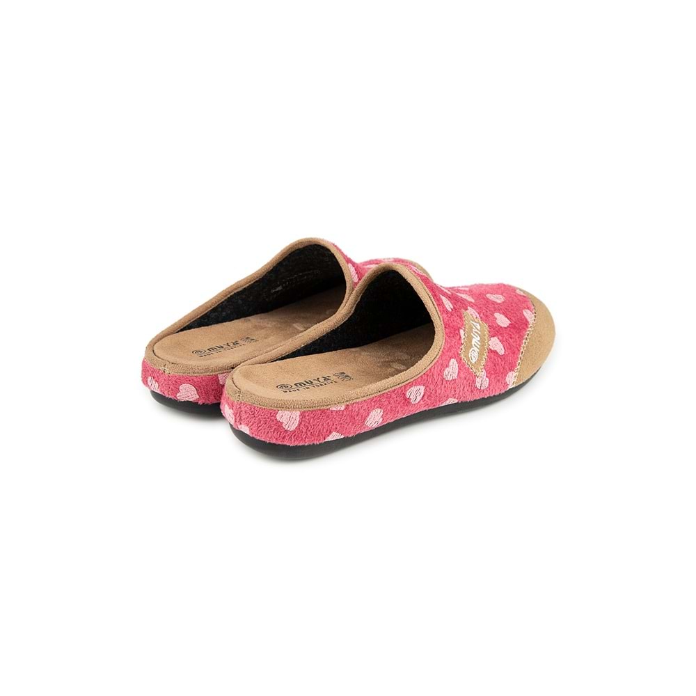 Muya Kasi Ortopedik Taban Kapalı Kışlık Kadın Ev Terliği - Fuşya - 36