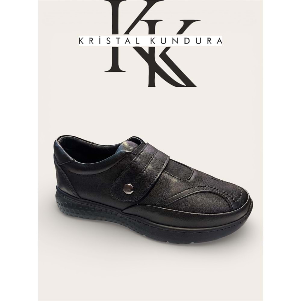Kristal Dim.1211 Tam Ortopedik İçi Dışı Hakiki Deri Kadın Ayakkabı - Siyah - 40