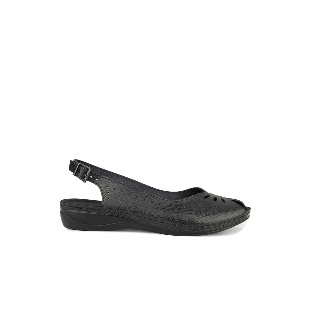 muya knotted tam ortopedik kadın sandalet - Siyah - 38