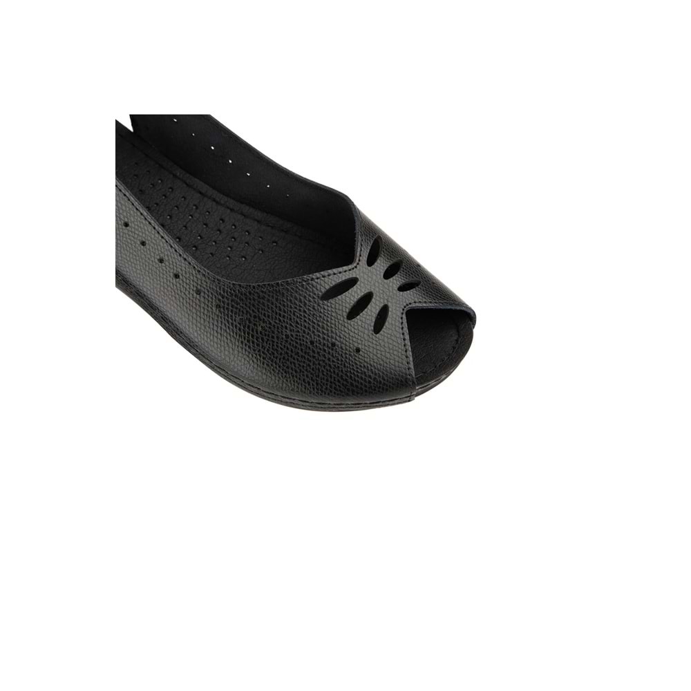 muya knotted tam ortopedik kadın sandalet - Siyah - 38