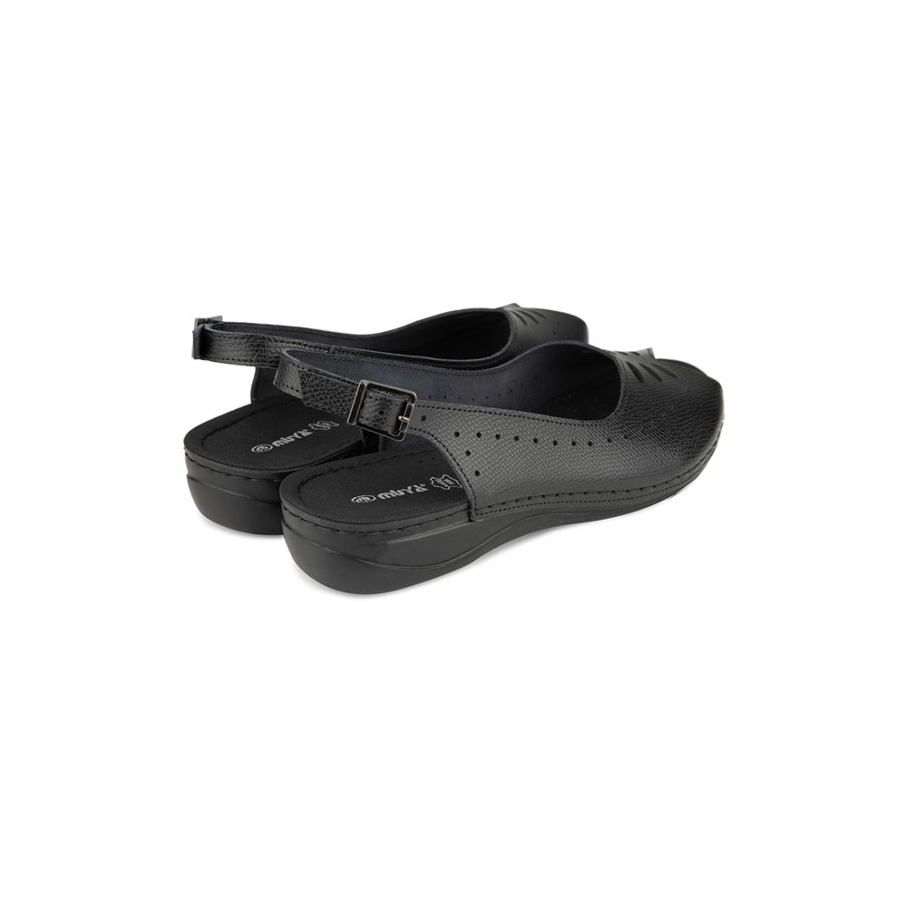 muya knotted tam ortopedik kadın sandalet - Siyah - 38
