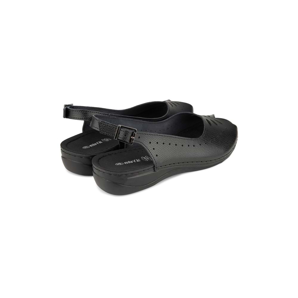 muya knotted tam ortopedik kadın sandalet - Siyah - 40