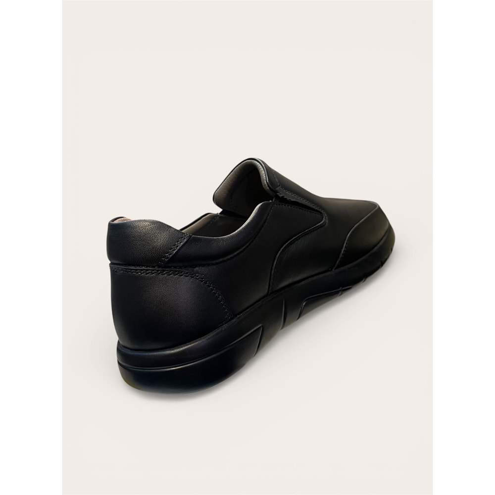 Kristal Dim.254 Tam Ortopedik İçi Dışı Hakiki Deri Extra Geniş Kalıp Erkek Ayakkabı - Siyah - 41