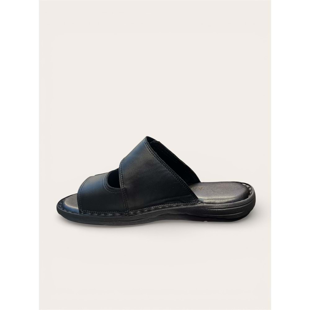 Kristal Kr.336 Tam Ortopedik Cırtlı Erkek Terlik - Kristal - Kr.336 - Siyah - 41