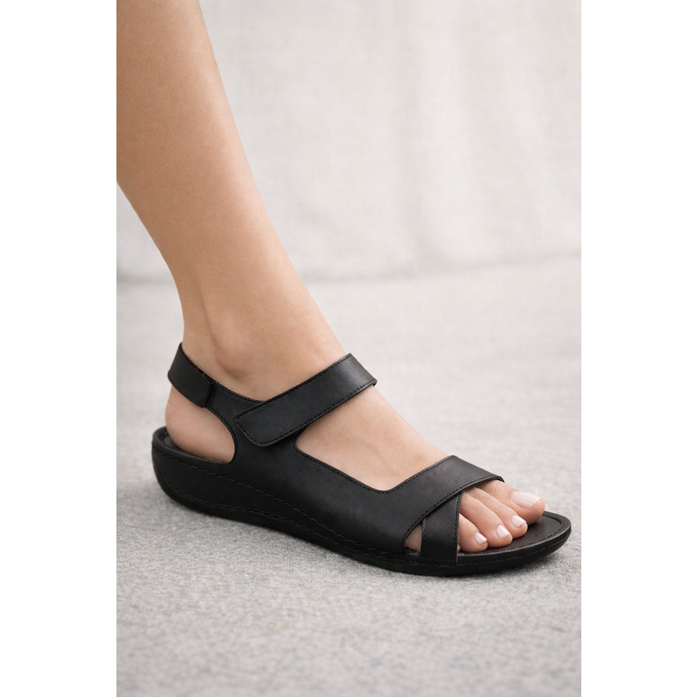 Carla Verde Tam Ortopedik Kadın Sandalet - Carla Verde - 140525.50 - Siyah - 40