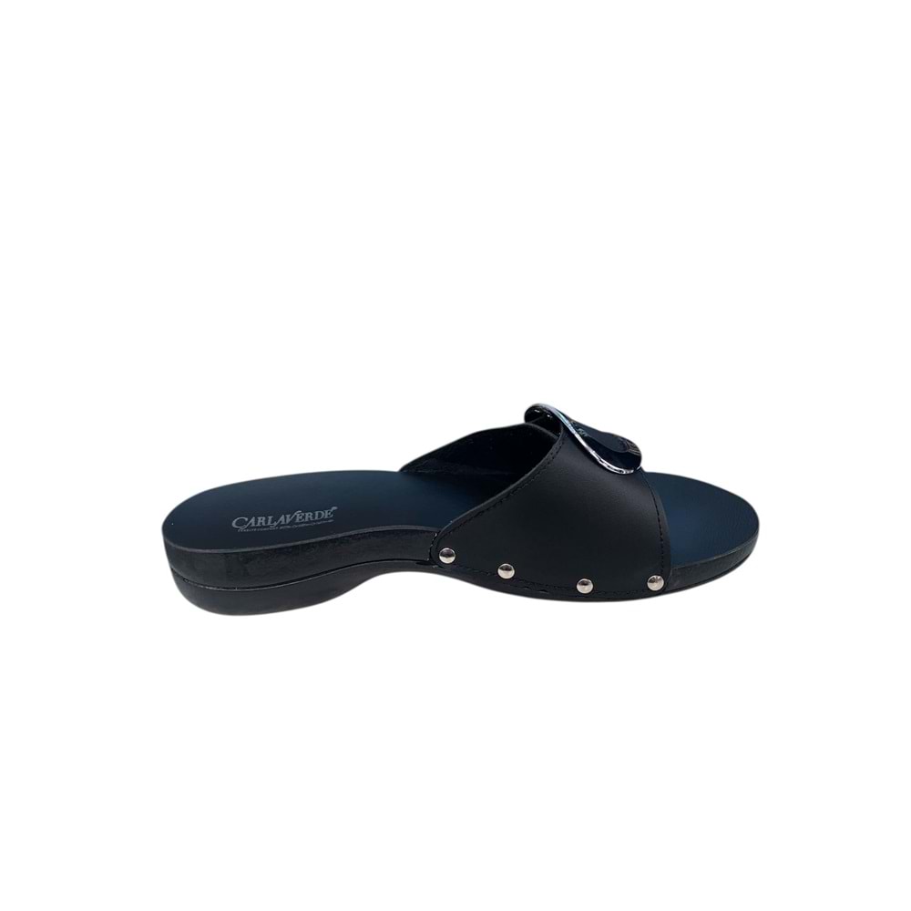 Carla Verde Tam Ortopedik Tokalı Kadın Terlik - Carla Verde - MN0105.50 - Siyah - 40