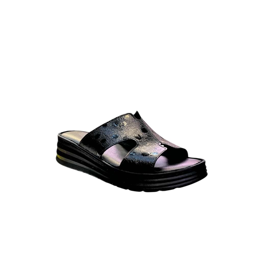 Kristal İrm.130 Tam Ortopedik İçi Dışı Deri Kadın Şık Terlik - Kristal - İrm.130 - Siyah - 36