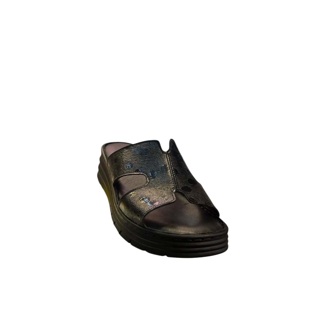 Kristal İrm.130 Tam Ortopedik İçi Dışı Deri Kadın Şık Terlik - Kristal - İrm.130 - Siyah - 36