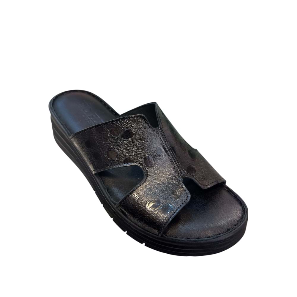 Kristal İrm.130 Tam Ortopedik İçi Dışı Deri Kadın Şık Terlik - Kristal - İrm.130 - Siyah - 36