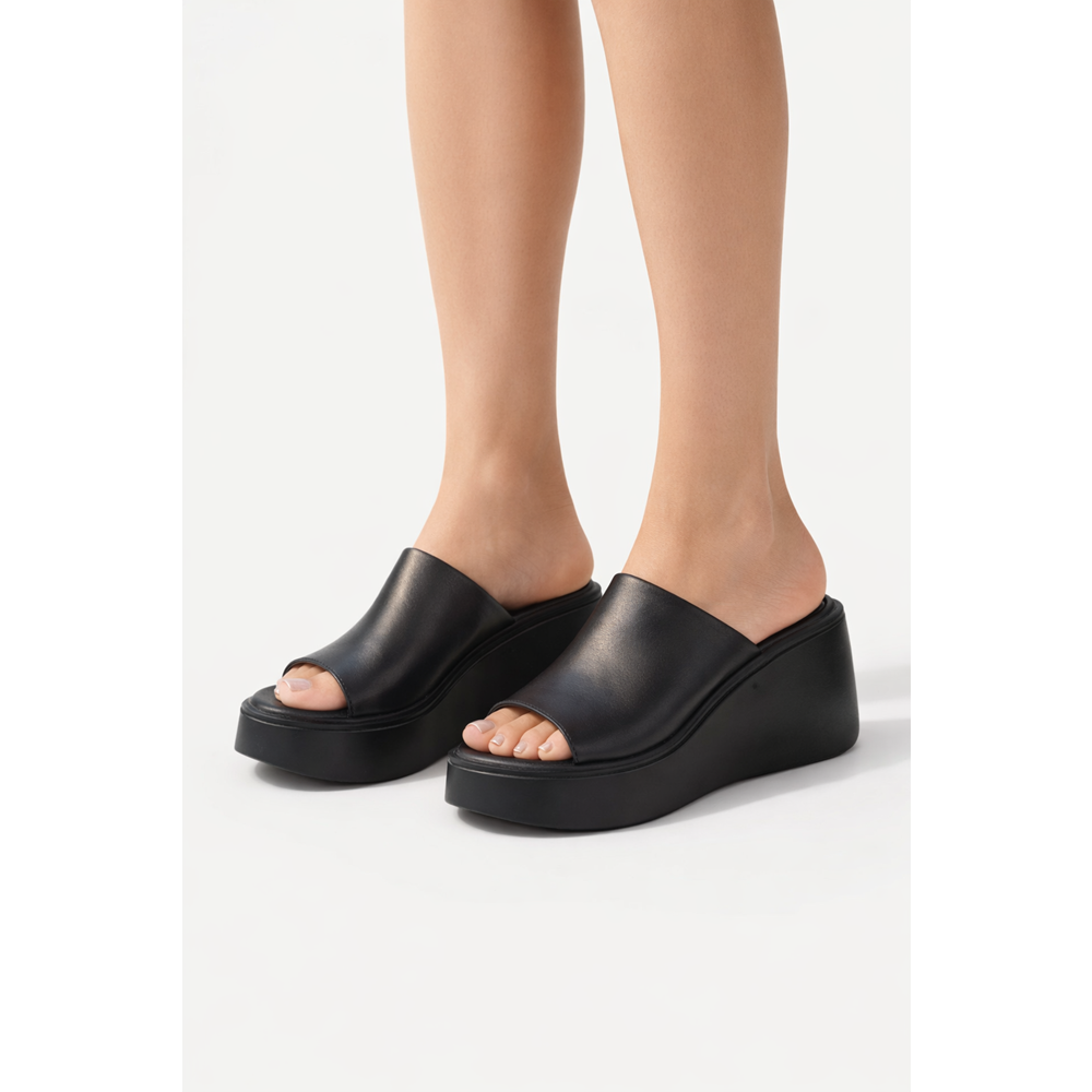 Kristal Bel.1700 Hakiki Deri Kadın Terlik - Kristal - Bel.1700 - Siyah - 40