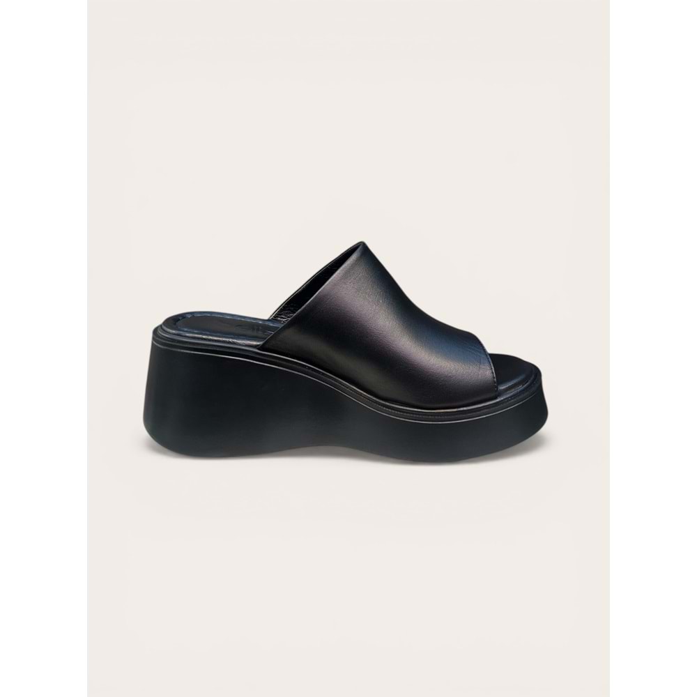 Kristal Bel.1700 Hakiki Deri Kadın Terlik - Kristal - Bel.1700 - Siyah - 40