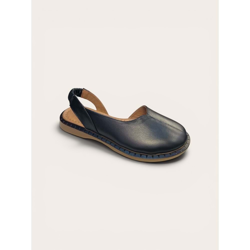 Kristal Bel.26662 Tam Ortopedik Deri Önü Kapalı Kadın Sandalet - Kristal - Bel.26662 - Siyah - 40