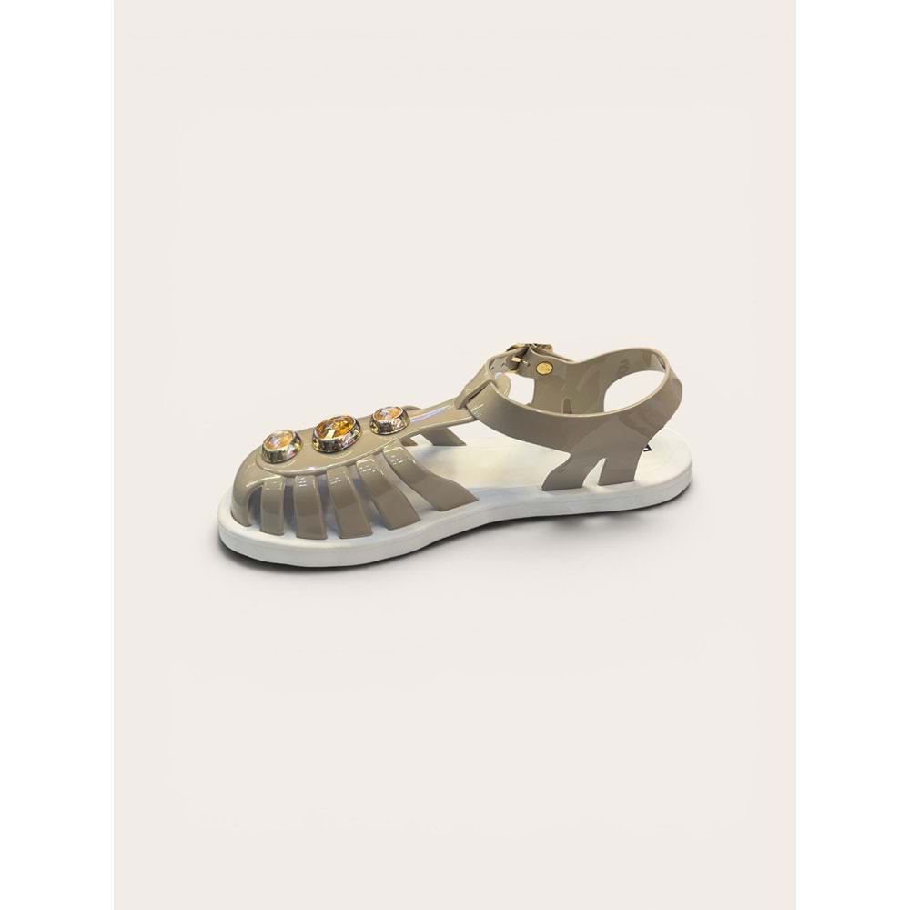 Kristal E.J-9006-1 Tam Ortopedik Önü Kapalı Plaj Sandaleti - Kristal - En.J-9006-1 - Vizon - 40