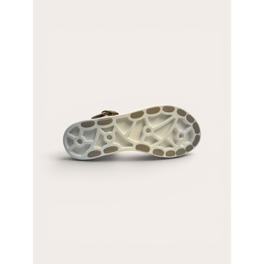 Kristal E.J-9006-1 Tam Ortopedik Önü Kapalı Plaj Sandaleti - Kristal - En.J-9006-1 - Vizon - 40