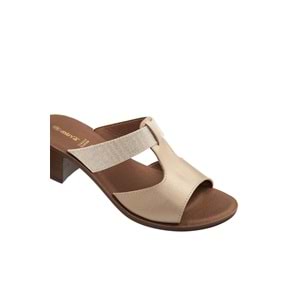 Muya Ceria Anatomik Kadın Topuklu Terlik - Altın - 38