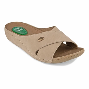 Muya Cyrus Anatomik Tabanlı Topuk Dikeni Jelli Kadın Terlik - Vizon - 40