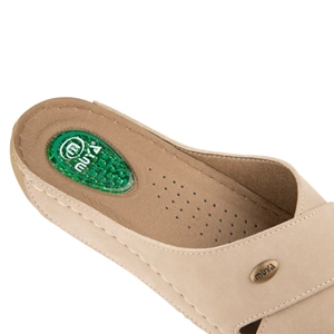 Muya Cyrus Anatomik Tabanlı Topuk Dikeni Jelli Kadın Terlik - Vizon - 40