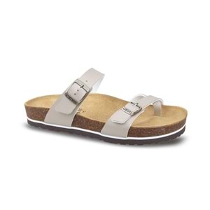 Ceyo 9910-Z34 Tek Parmak Geçmeli Hakiki Deri Tam Ortopedik Kadın Terlik - Ceyo - 9910-Z34 - Vizon - 40