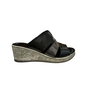 Kristal kr.40 Anatomik Taban İçi Dışı Hakiki Deri Terlik - Siyah - 36