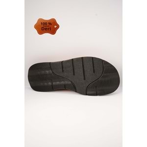 Kristal kr.93 Anatomik Taban İçi Dışı Hakiki Deri Tek Parmak Erkek Terlik - Taba - 42