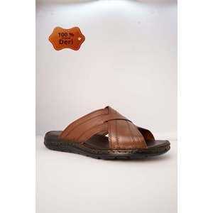 Kristal Kr.97 Anatomik Taban Hakiki Deri Erkek Terlik - Taba - 40