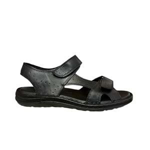 Kristal Kr.101 Anatomik Taban Hakiki Deri Erkek Sandalet - Siyah - 40