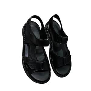 Kristal Kr.101 Anatomik Taban Hakiki Deri Erkek Sandalet - Siyah - 40