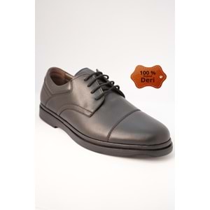 Kristal Dim.105-2 Tam Ortopedik İçi Dışı Hakiki Deri Şık Geniş Kalıp Erkek Ayakkabı - Siyah - 43