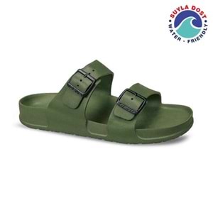 Ceyo Aquaflex-M Tam Ortopedik Çift Bantlı Erkek Terlik - Haki - 42
