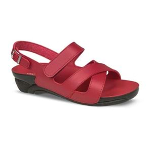 Ceyo Venedik-8 Tam Ortopedik Kadın Sandalet - Kırmızı - 36