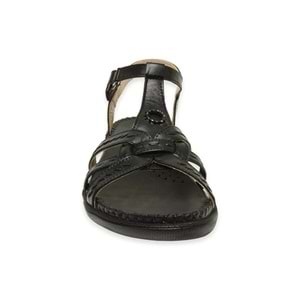 Forellı Lupın-G Tam Ortopedik İçi Dışı Hakiki Deri Kadın Sandalet - Siyah - 40