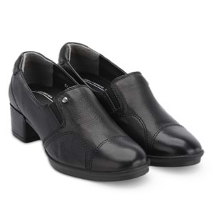 Forellı Pıloyd-G Comfort Tam Ortopedik İçi Dışı Hakiki Deri Ökçeli Kadın Ayakkabı - Siyah - 41