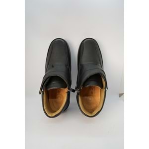 Kristal Dr.221 Tam Ortopedik Hakiki Deri Cırtlı Geniş Kalıp Kadın Bot - Siyah - 36