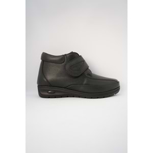 Kristal Dr.221 Tam Ortopedik Hakiki Deri Cırtlı Geniş Kalıp Kadın Bot - Siyah - 36