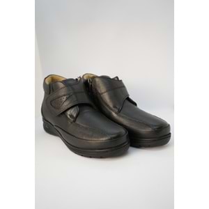 Kristal Dr.221 Tam Ortopedik Hakiki Deri Cırtlı Geniş Kalıp Kadın Bot - Siyah - 37