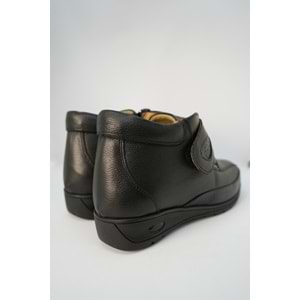 Kristal Dr.221 Tam Ortopedik Hakiki Deri Cırtlı Geniş Kalıp Kadın Bot - Siyah - 37