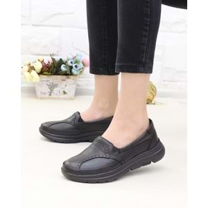 Forex Tam Ortopedik İçi Dışı Hakiki Deri Kadın Ayakkabı - Siyah - 40