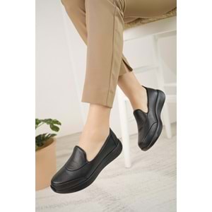 Forex Tam Ortopedik İçi Dışı Hakiki Deri Hafif Taban Kadın Ayakkabı - Siyah - 38