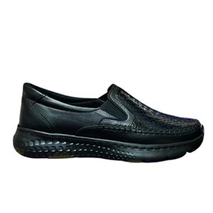 Kristal Dim.1212 Tam Ortopedik İçi Dışı Hakiki Deri Ekstra Hafif Rugan Kadın Ayakkabı - Siyah - 36