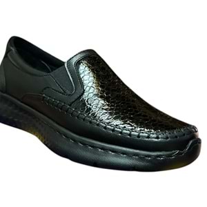 Kristal Dim.1212 Tam Ortopedik İçi Dışı Hakiki Deri Ekstra Hafif Rugan Kadın Ayakkabı - Siyah - 36