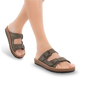 Muya Yuna Anatomik Kadın Terlik - Haki - 40