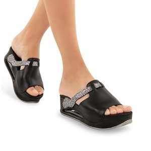 Muya Libra Airmax Tabanlı Kadın Terlik - Siyah - 36