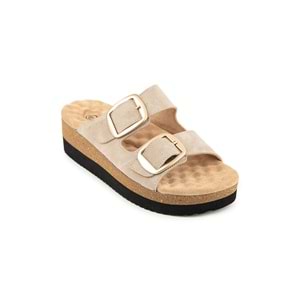 Muya Pantai Anatomik Tabanlı Kadın Terlik - Krem - 40