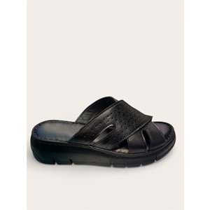 Kristal İrm.02 İçi Dışı Hakiki Deri Kadın Terlik - Siyah - 40