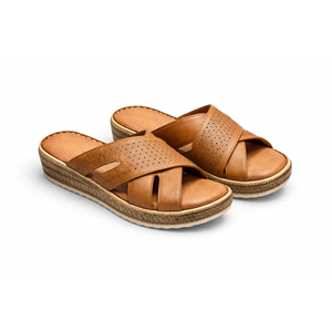 Kristal İrm.07 Tam Ortopedik İçi Dışı Hakiki Deri Kadın Terlik - Taba - 40